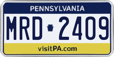 PA license plate MRD2409