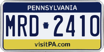 PA license plate MRD2410
