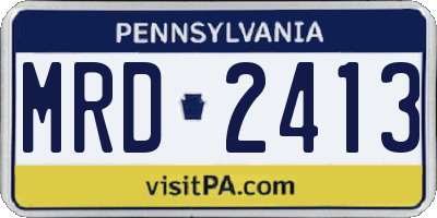 PA license plate MRD2413