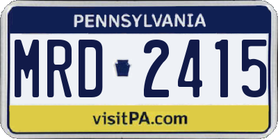 PA license plate MRD2415