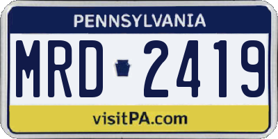PA license plate MRD2419