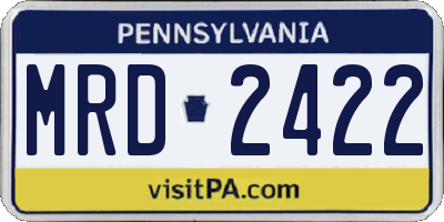 PA license plate MRD2422