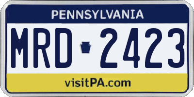 PA license plate MRD2423