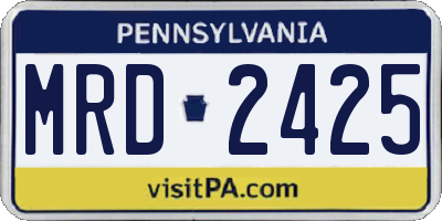 PA license plate MRD2425