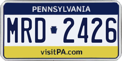 PA license plate MRD2426