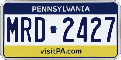 PA license plate MRD2427