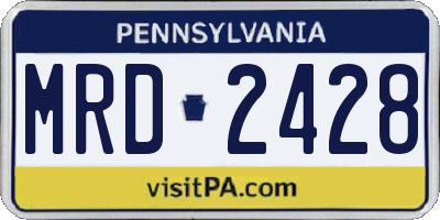 PA license plate MRD2428