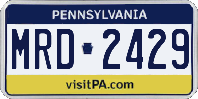 PA license plate MRD2429