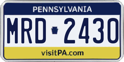 PA license plate MRD2430
