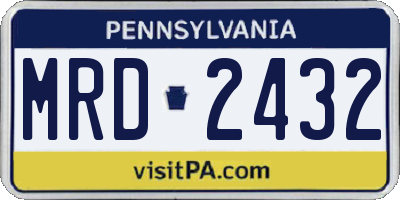 PA license plate MRD2432