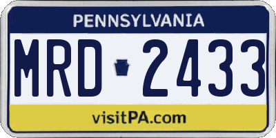 PA license plate MRD2433
