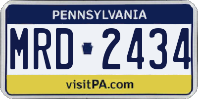 PA license plate MRD2434