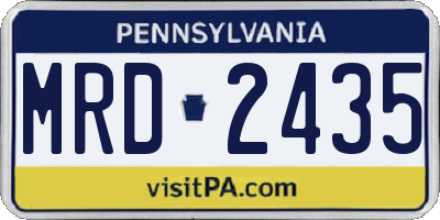 PA license plate MRD2435