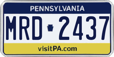 PA license plate MRD2437