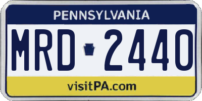 PA license plate MRD2440