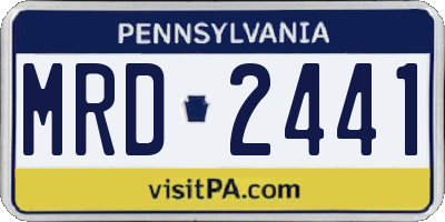 PA license plate MRD2441