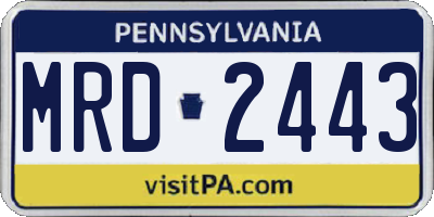 PA license plate MRD2443