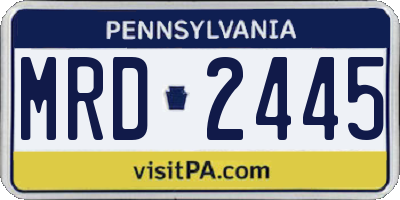 PA license plate MRD2445