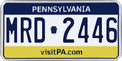 PA license plate MRD2446