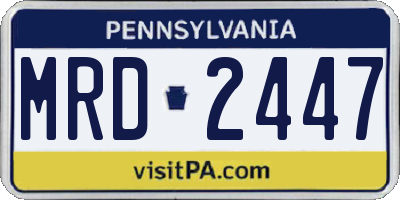 PA license plate MRD2447