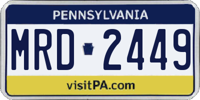 PA license plate MRD2449