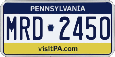 PA license plate MRD2450