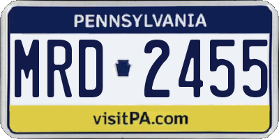 PA license plate MRD2455