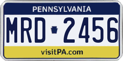 PA license plate MRD2456