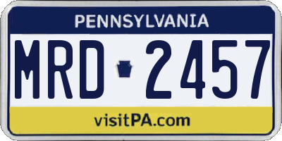 PA license plate MRD2457