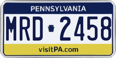 PA license plate MRD2458