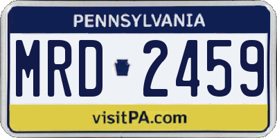 PA license plate MRD2459