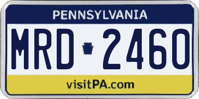 PA license plate MRD2460