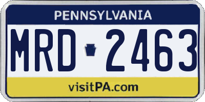 PA license plate MRD2463
