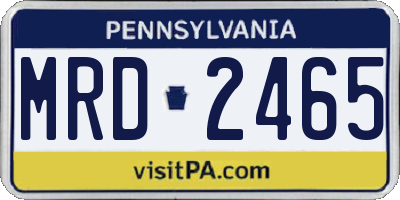 PA license plate MRD2465