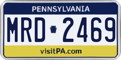 PA license plate MRD2469