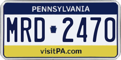 PA license plate MRD2470