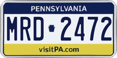PA license plate MRD2472