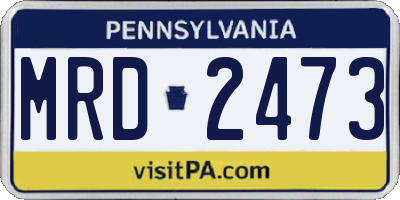 PA license plate MRD2473