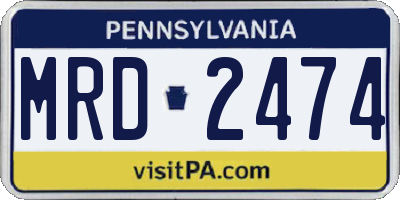 PA license plate MRD2474
