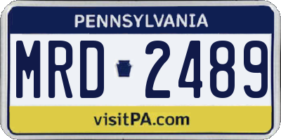PA license plate MRD2489