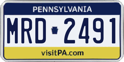 PA license plate MRD2491