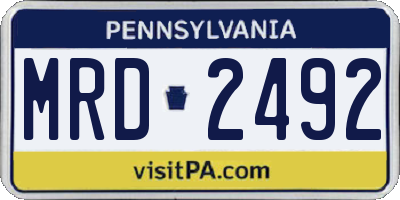 PA license plate MRD2492