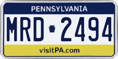 PA license plate MRD2494
