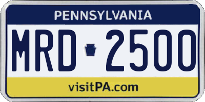 PA license plate MRD2500