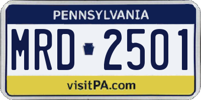 PA license plate MRD2501