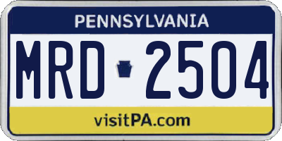 PA license plate MRD2504