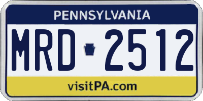 PA license plate MRD2512