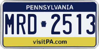 PA license plate MRD2513