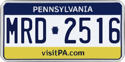 PA license plate MRD2516