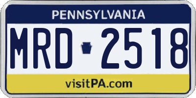 PA license plate MRD2518